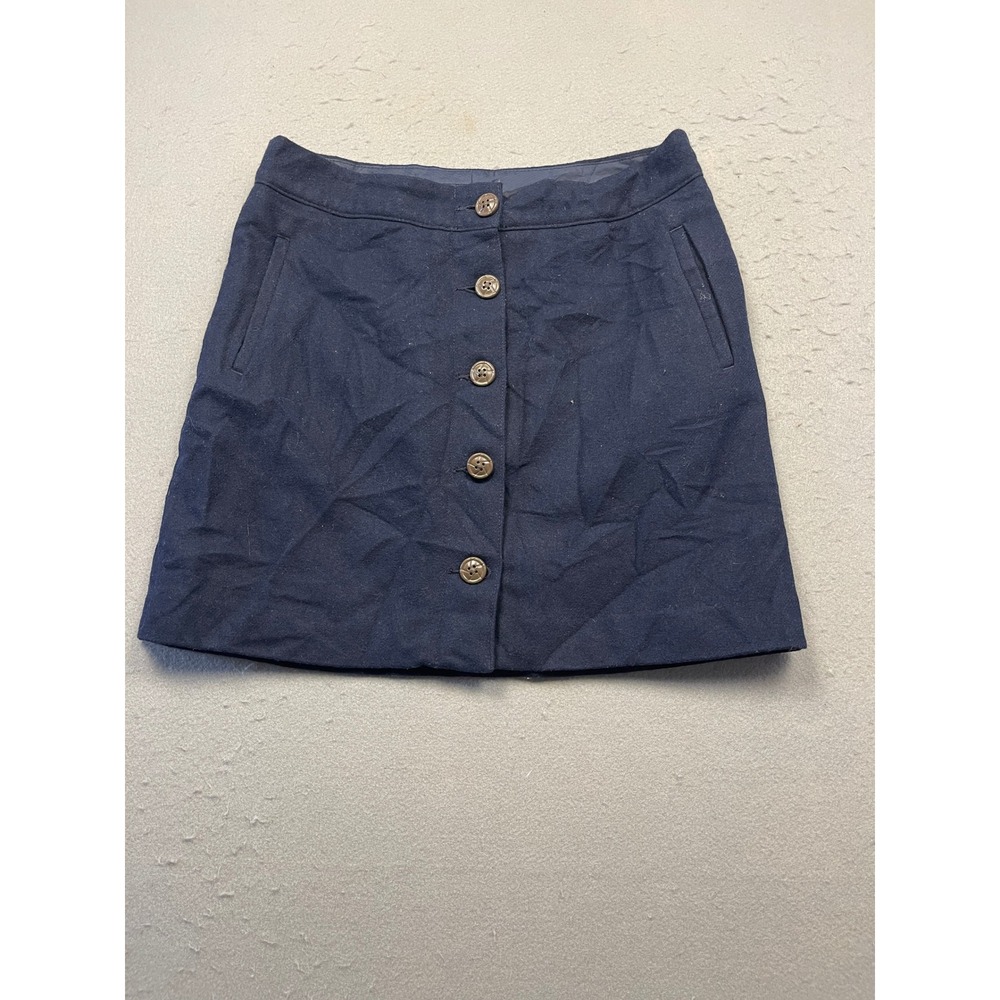 Tommy Hilfiger Skirt Wool Blend Navy Blue 4 W30 Womens